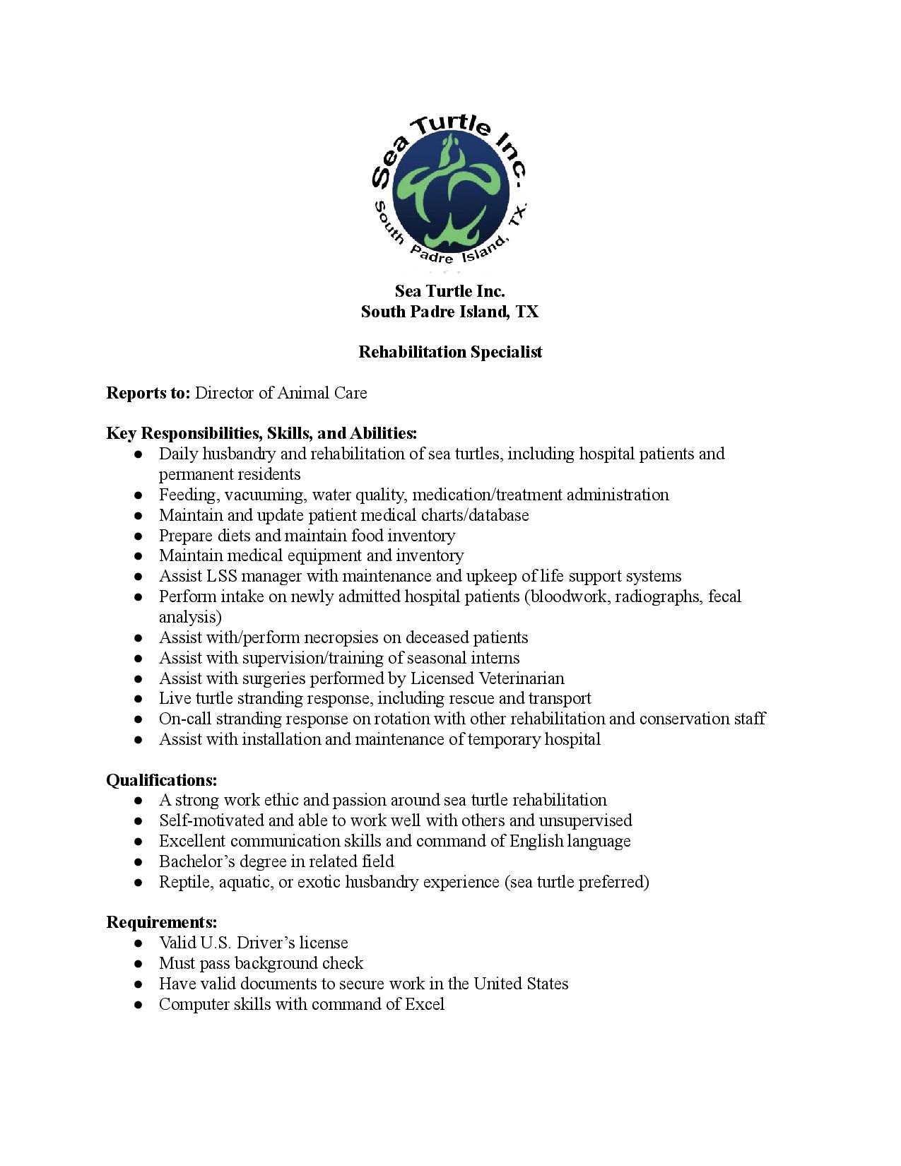 rehabilitation-specialist-job-description-sea-turtle-inc